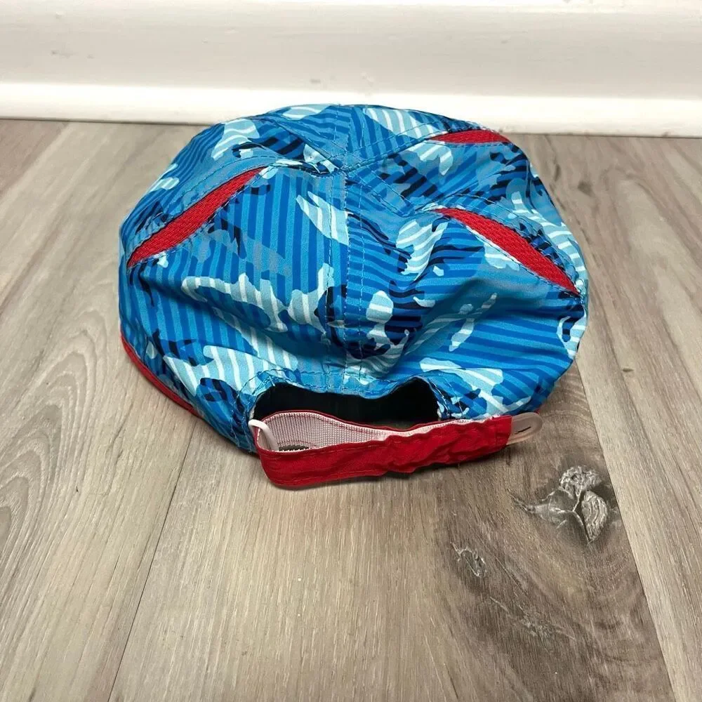 Nike Hat Boys 4/7‎ Dri-Fit Blue Camouflage with Red Trim Baseball Cap